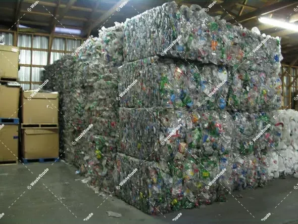 Plastic-PET-Bottles — light blue-Packaging-Baled