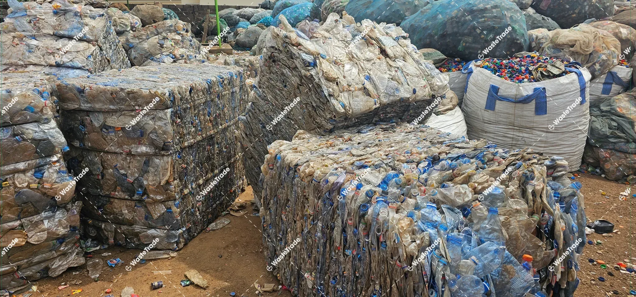 Plastic-PET-PET bottles — food-grade sorted bales-Packaging-Baled